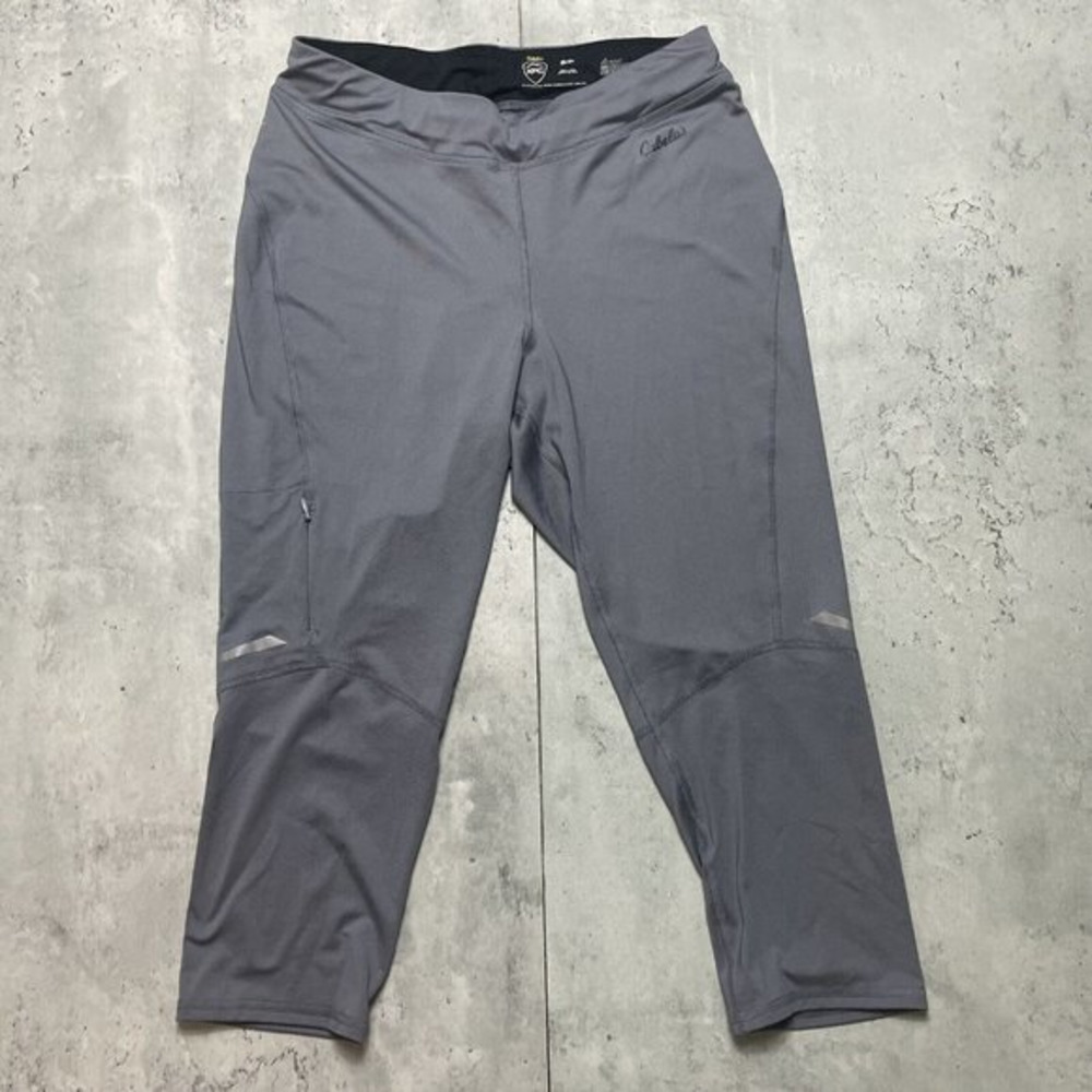 Cabela's XPG Stretch Capri Leggings Grey Men's‎ Size Small Cool UPF 15 Wick